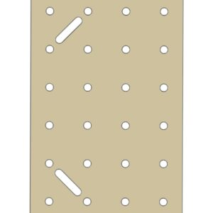 TF-Panel 60/40 V2 — blat modułowy MDF z siatką otworów i dwiema szczelinami mocującymi