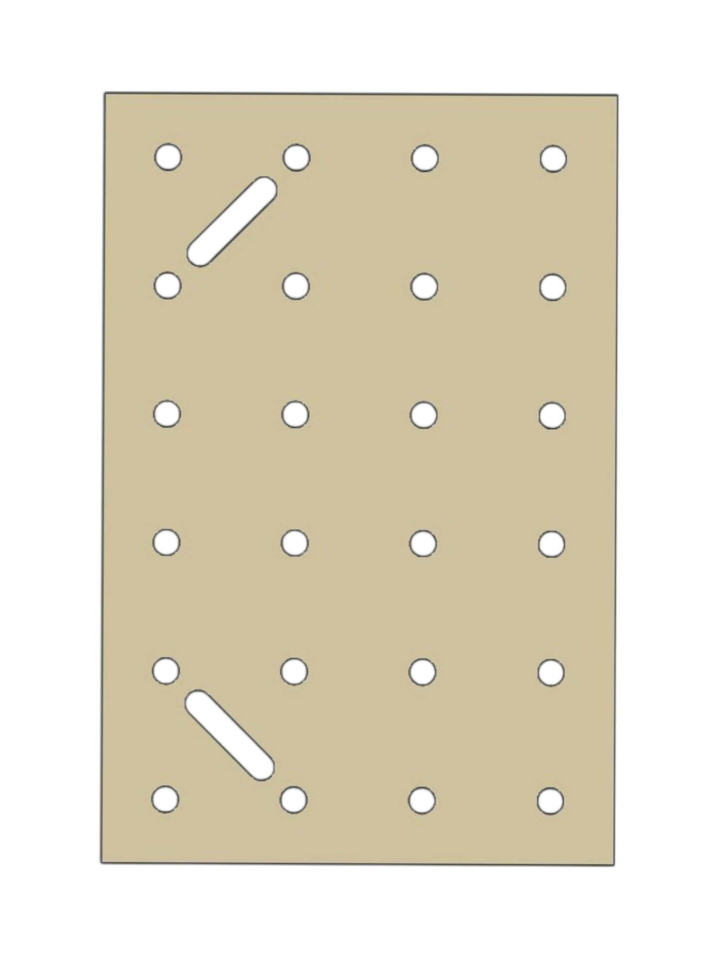TF-Panel 60/40 V2 — blat modułowy MDF z siatką otworów i dwiema szczelinami mocującymi