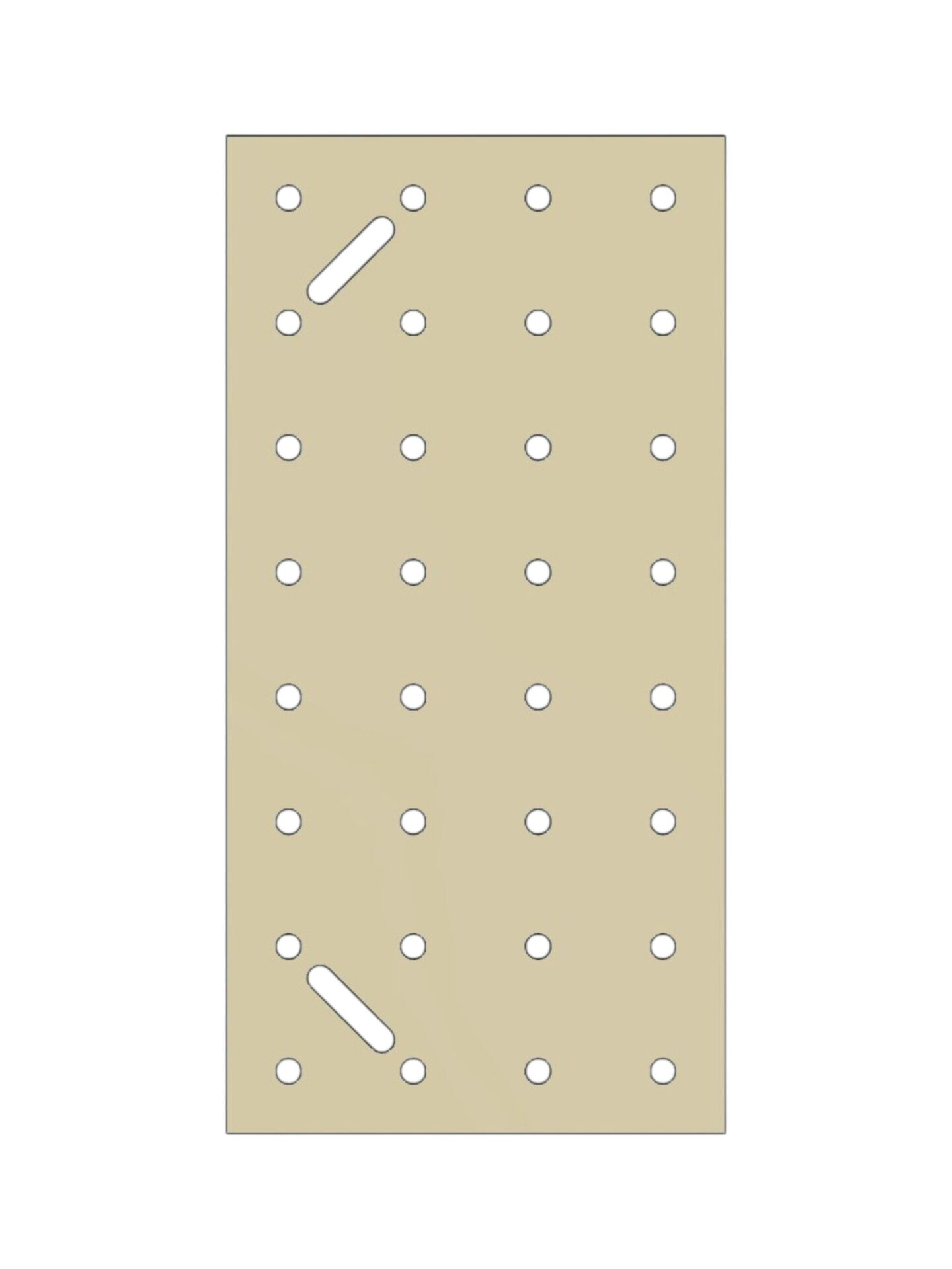 TF-Panel 80/40 V2 — blat modułowy MDF z siatką otworów i dwiema szczelinami mocującymi