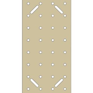 TF-Panel 80/40 V3 — blat modułowy MDF z siatką otworów i czterema szczelinami mocującymi