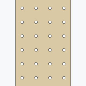 Wizualizacja techniczna TF-Panel 80/40 V6 — blat modułowy MDF z pełnymi pasami przy obu krótszych krawędziach